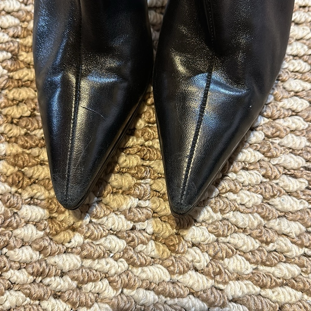 Sexy Gucci ankle boots 6.5 black leather booties heel - Picture 3 of 12